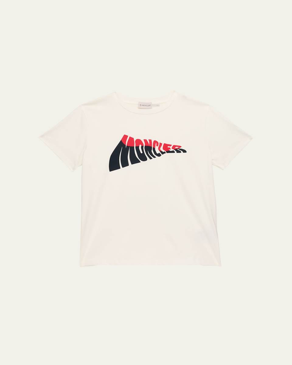 Boy's Bicolor Logo-Print T-Shirt, Size 12-